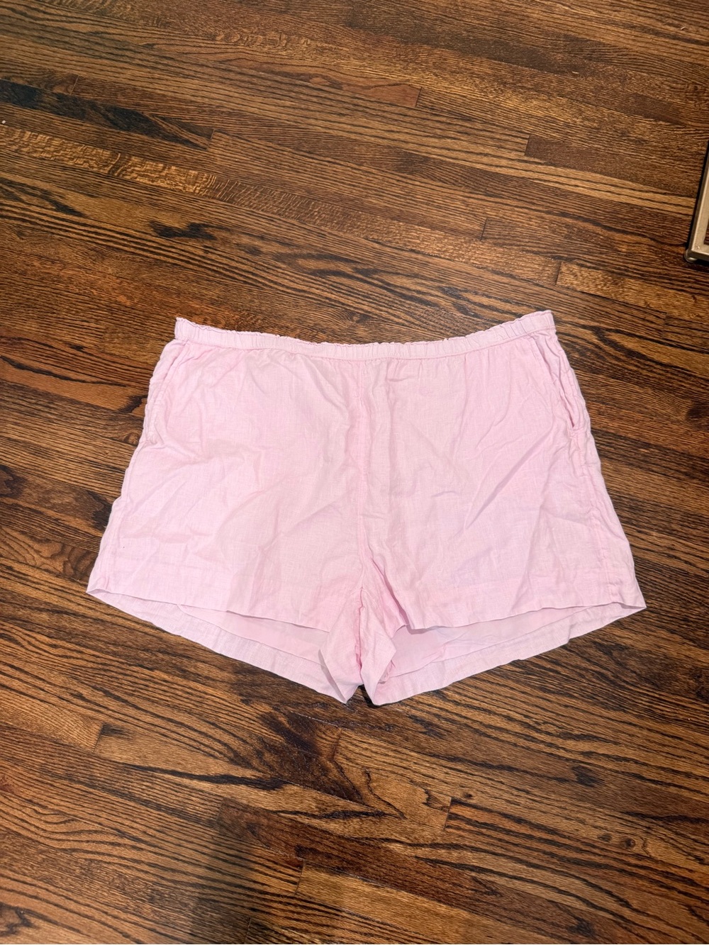 J. Crew Baby Pink Elastic Waist Linen Shorts